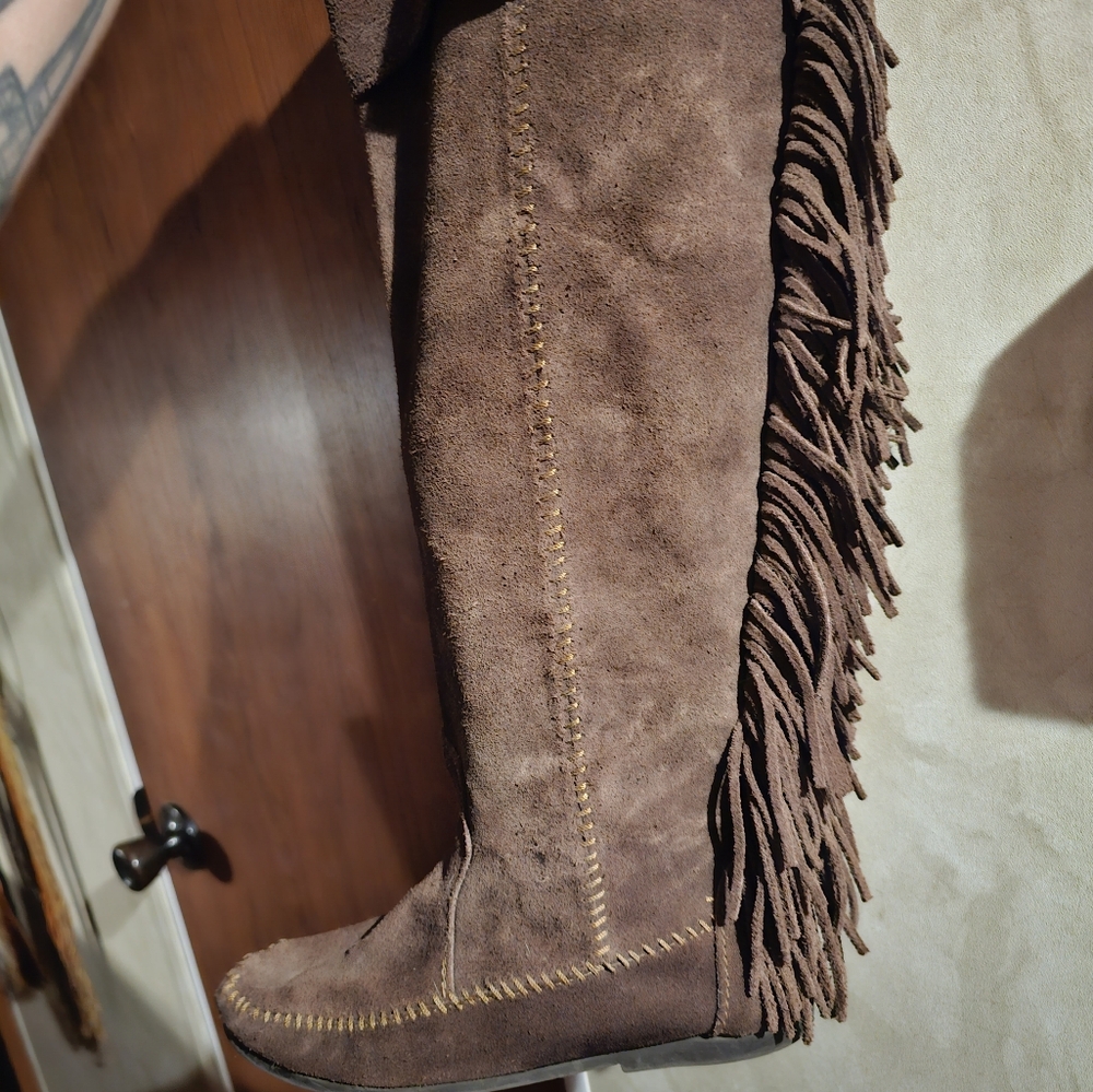 Fringe tall summer mukluks